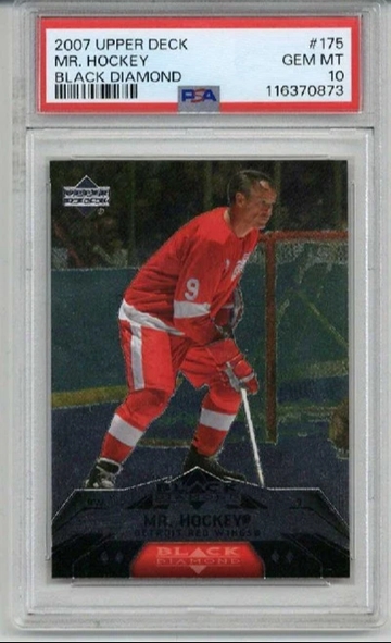 2007 UPPER DECK BLACK DIAMOND #175 GORDIE HOWE CARD RED WINGS PSA 10 LOW POP