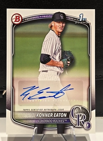 2025 Bowman 1st  Konnor Eaton  Auto  #BPA-KE  Rockies 