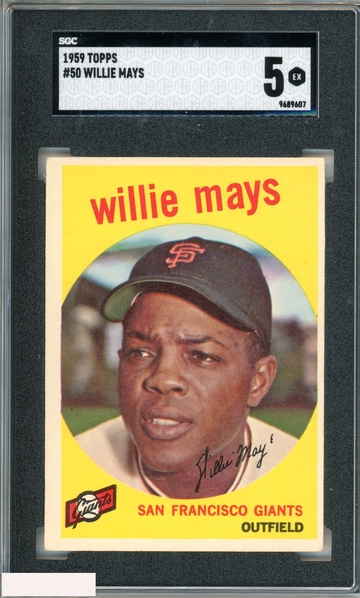 1959 TOPPS WILLIE MAYS #50 SAN FRANCISCO GIANTS HOF SGC 5 EX