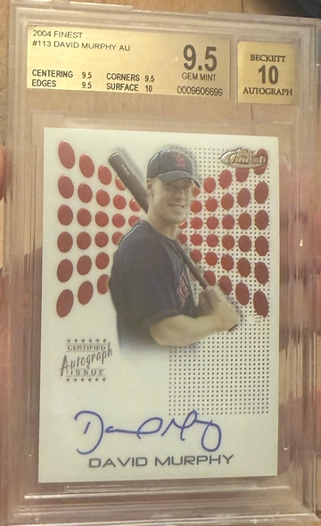 2004 Topps Finest David Murphy Rookie Autograph BGS 9.5 Auto 10 