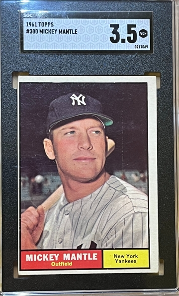 1961 Topps baseball # 300 Mickey Mantle SGC 3.5