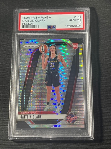 2024-25 PANINI PRIZM WNBA CAITLIN CLARK ROOKIE PULSAR #145 RC /499 PSA 10 GEM 💎