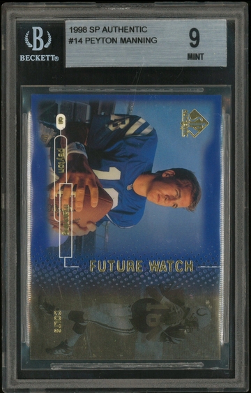 1998 SP Authentic Peyton Manning Future Watch /2000 BGS 9 