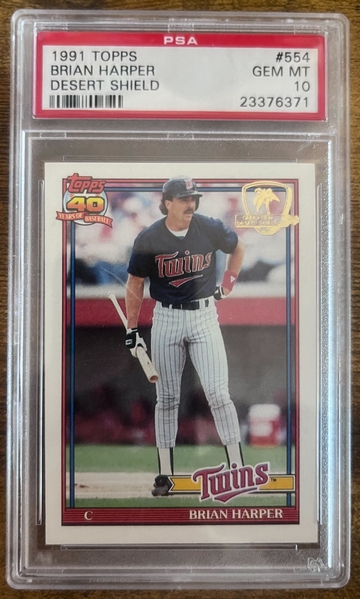 1991 Topps Desert Shield Brian Harper PSA 10