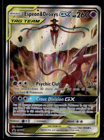 2019 Nintendo Pokemon SM240 Espeon & Deoxys TAG TEAM GX