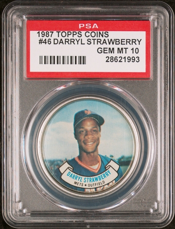1987 TOPPS COINS #46 DARRYL STRAWBERRY GEM MINT PSA 10