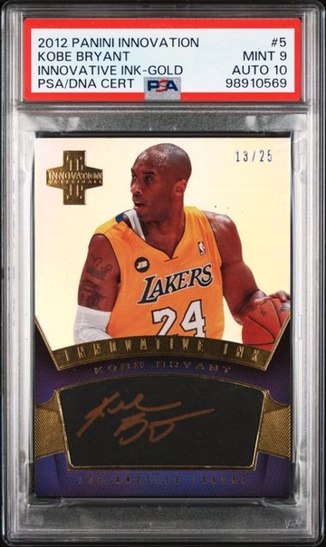2012 Panini Innovation KOBE BRYANT AUTO Gold #/25 PSA 9 w/10 AUTO  Pop 1