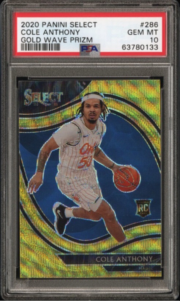 2020 Select Cole Anthony Gold Wave Prizm Psa 10