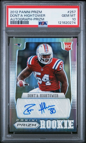 2012 Dont'a Hightower Panini Prizm RC Prizm Autograph #257 63/95 Patriots PSA 10