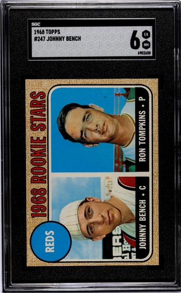 1968 Topps Rookie Stars Johnny Bench #247 SGC 6