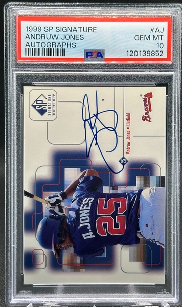 1999 SP SIGNATURE AUTO AUTOGRAPHS ANDRUW JONES #AJ BRAVES PSA 10 GEM MINT!