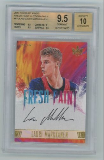 Lauri Markkanen 2017 Court Kings Fresh Paint Autographs II #FP2LAM Beckett 9.5 1