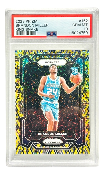 BRANDON MILLER PSA 10 2023 PANINI PRIZM #152 KING SNAKE ROOKIE RC SSP GEM MINT