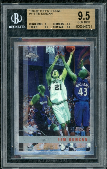 Tim DUNCAN - 1997 Topps Chrome - BGS 9.5 (Gem Mint)