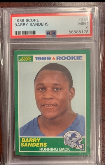 1989 Score Psa 9 Barry Sanders Rookie GOAT RB Hall of Famer Psa 9