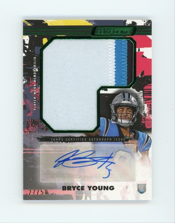 BRYCE YOUNG 2023 Topps Composite Green RPA Jumbo Patch Auto Rc #27/50