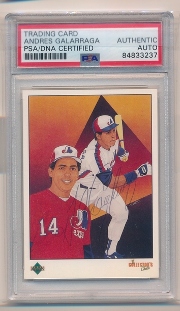 1989 Upper Deck #677 Andres Galarraga Expos Checklist Signed Autograph PSA/DNA tough