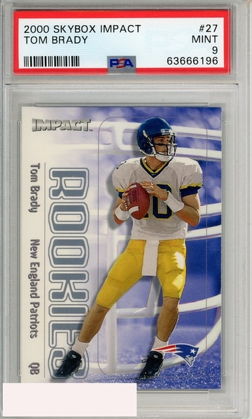 2000 SKYBOX IMPACT TOM BRADY #27 PSA 9 MINT RC ROOKIE