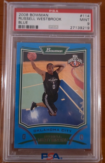 Russell westbrook 2008 bowman blue /499 psa 9