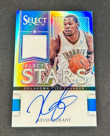 2012 Kevin Durant Panini Select Stars Prizm Patch Jersey Silver Auto /49 #1 Autograph SP