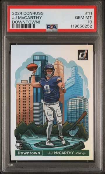 2024 Donruss Downtown JJ Mccarthy PSA 10