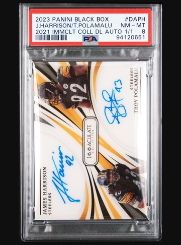 Polamalu Harrison duel auto 1/1 Panini Steelers 