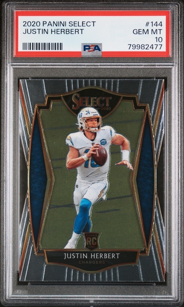 2020 Select #144 Justin Herbert Premier Level PSA 10