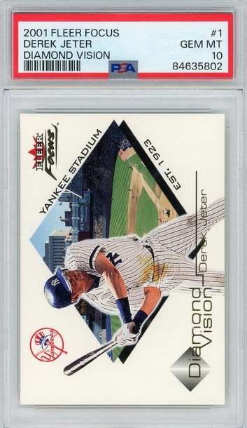 2001 Fleer Focus Diamond Vision Derek Jeter #1 /15 PSA 10