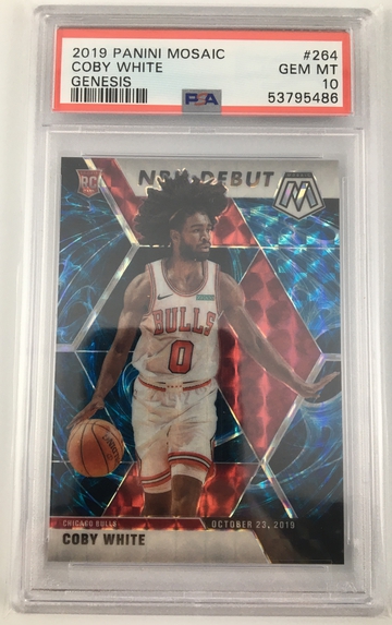 2019-20 Mosaic Coby White #264 NBA Debut Genesis PSA 10