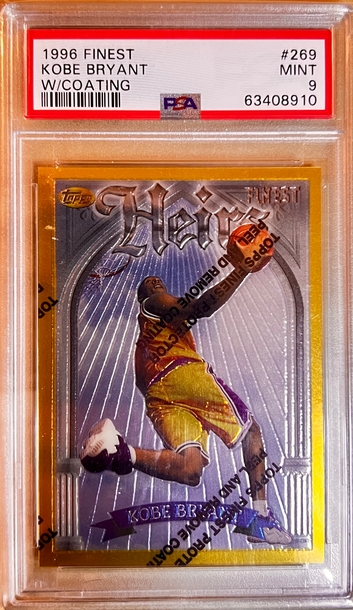 1996 Topps Finest Gold Kobe Bryant with Coating Lakers