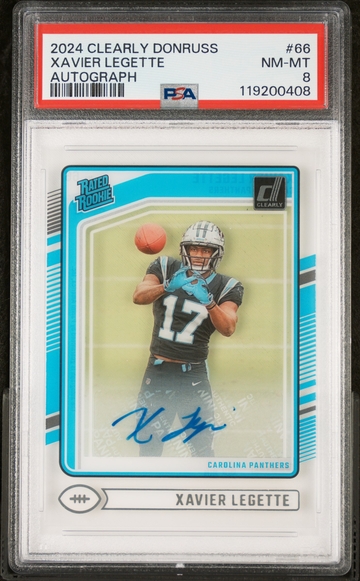 2024 Clearly Donruss #66 Xavier Legette Rated Rookie PSA 8