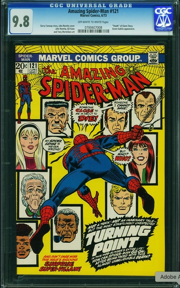Amazing Spider-Man #121 CGC 9.8 -- Death of Gwen Stacy