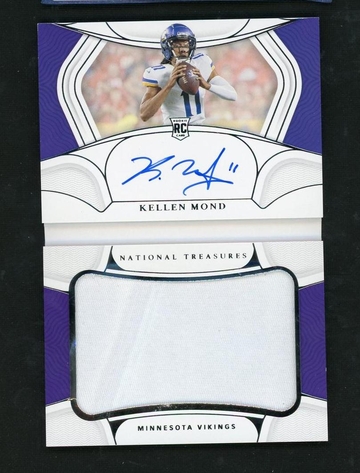 2021 Panini National Treasures Rookie Jumbo Kellen Mond #RJB-KM RC Patch Auto /99
