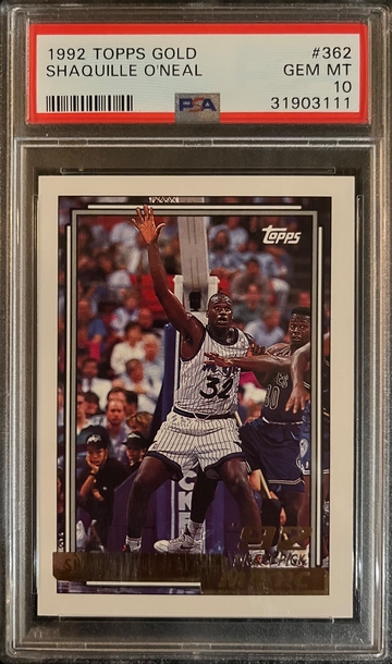 1992 Topps Gold #362 Shaquille O'Neal Rookie RC Orlando Magic PSA 10 GEM MINT