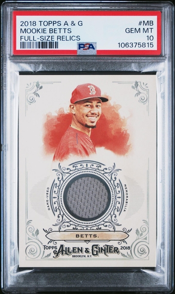 2018 Allen & Ginter #MB Mookie Betts Full-Size Relics PSA 10
