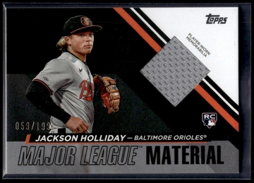 2024 Topps Update Major League Jackson Holliday #MLMU-JH RC Patch /199