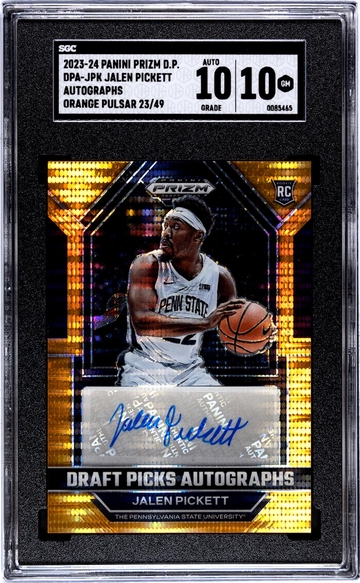 2023 Panini Prizm Draft Orange Jalen Pickett #DPA-JPK RC Auto /49 SGC 10 Auto 10