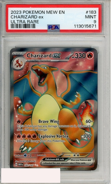 2023 POKEMON MEW EN-151 CHARIZARD EX #183 ULTRA RARE PSA 9 MINT