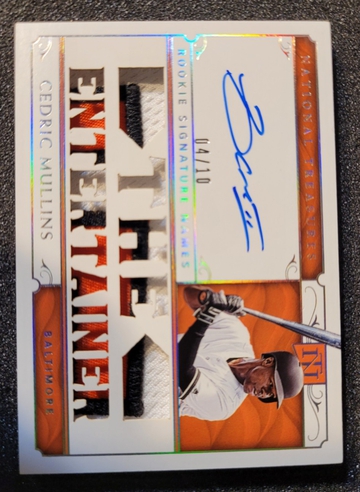 Cedric Mullins 2019 Panini National Treasures 4 /10 Rookie patch auto RPA