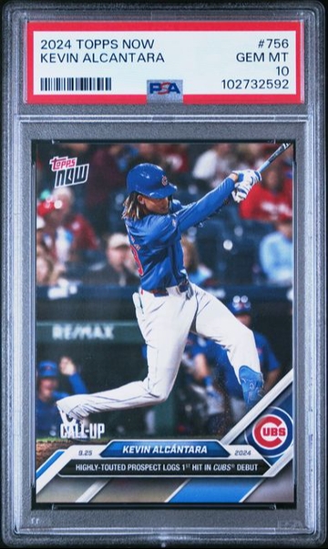 2024 Topps Now Baseball Kevin Alcantara Rookie PSA 10