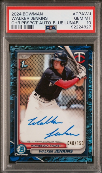 2024 Bowman Walker Jenkins Chrome Prospect Auto Blue Lunar 40/150