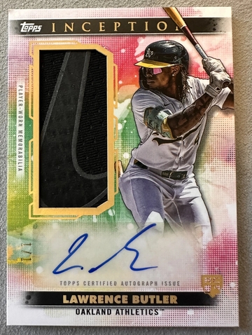 Lawrence Butler Logo Rookie Patch Auto 1/1 Athletics 2024 Topps Inception