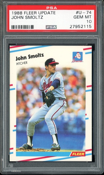 JOHN SMOLTZ 1988 FLEER UPDATE #U-74 U 74 PSA 10 RC