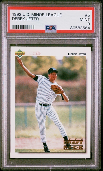 1992 U.D. Minor League #5 Derek Jeter Draft Pick PSA 9