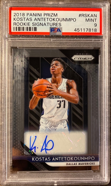 2018 Panini Prizm Kostas Antetokounmpo Rookie Signatures PSA 10