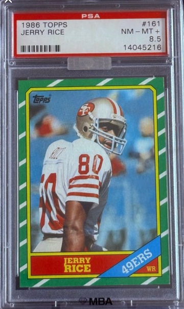 1986 Topps Jerry Rice RC PSA 8.5 MBA Silver Diamond
