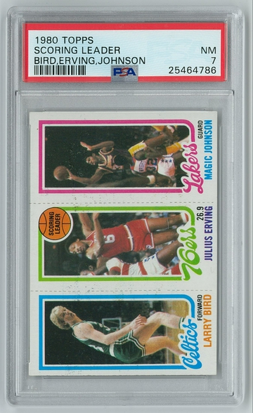 Larry Bird Magic Johnson 1980 Topps Rookie PSA 7