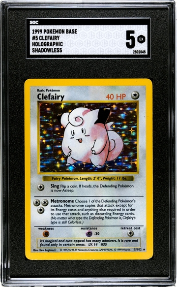 1999 Base Set #5/102 Clefairy Holographic Shadowless SGC 5