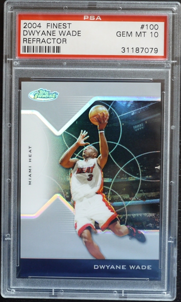 PSA 10 - 2004 FINEST DWYANE WADE RC #100 REFRACTOR (044/249)