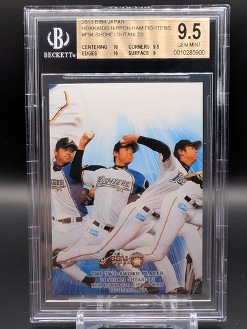 2013 BBM Hokkaido Nippon Ham Fighters Two Sword Player F94 Shohei Ohtani BGS 9.5